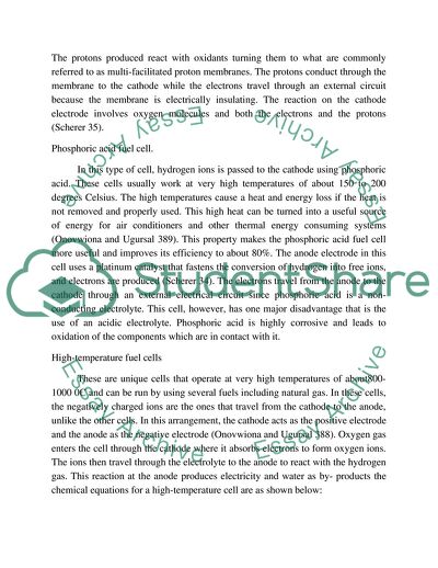 Chemical Energy - Fuel Cells