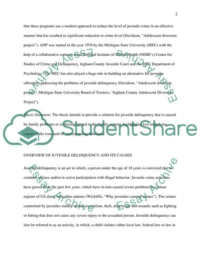 Solution to Juvenile Delinquency Caused By Family Context