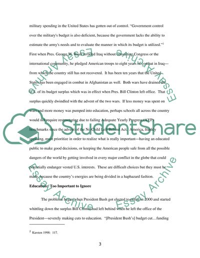 The Government Should Not Cut Education Budgets To solve Its Financial Problems