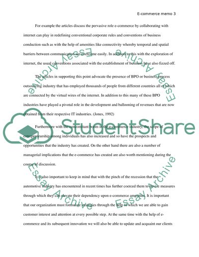 E-commerce Memo