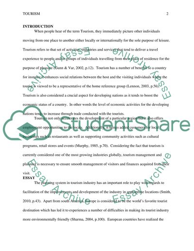 The Planning System in Tourism Industry