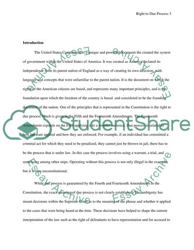 Due Process and the Supreme Court in the USA