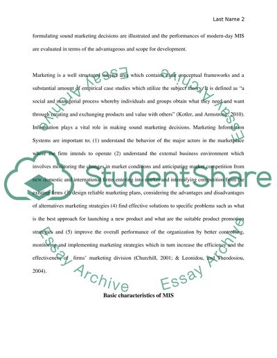 Potential Uses of MIS in Making Sound Marketing Decisions