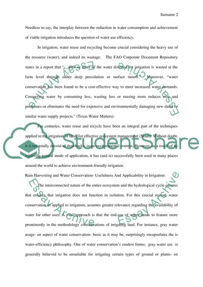 Irrigation and Efficient Water Distribution