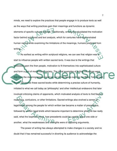 How writing influences and changes a society