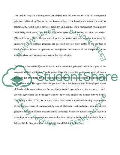 Toyota Production Systems