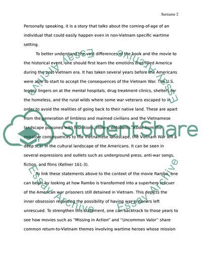 Contrasts between the Movie Rambo II and the book In Pharaohs Army by Tobias Wolff