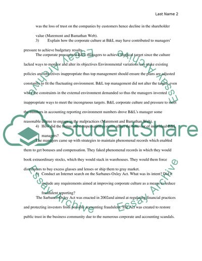 Impact of Corporate Culture and Pressure to Meet the Numbers in Accounting Reporting Environmen