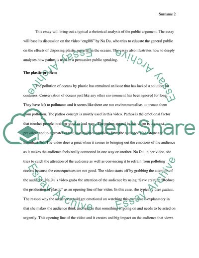 A Rhetorical Analysis of the Public Argument