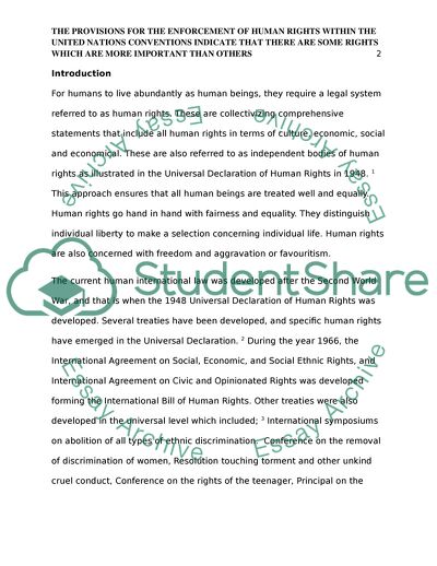 Human Rights within the United Nations Conventions