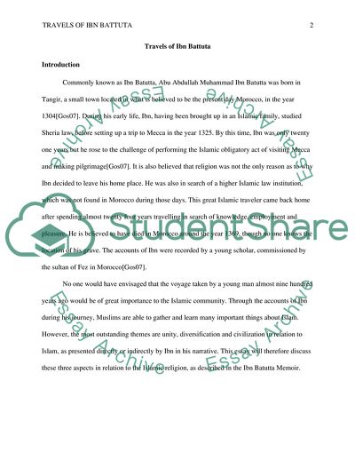 Battutas Memoir and their Importance to the Islamic Community