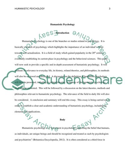 Assessment of Humanistic Psychology
