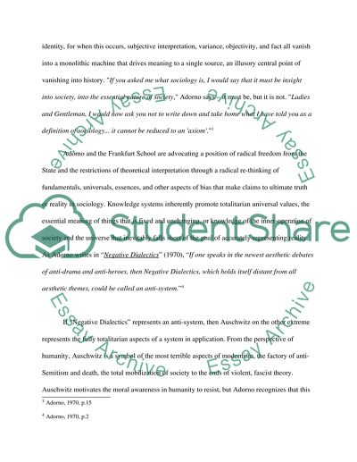 What Does the Interest that Auschwitz Should Never Happen Again Mean for Sociology