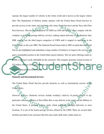 Analysis of USPS Business Model