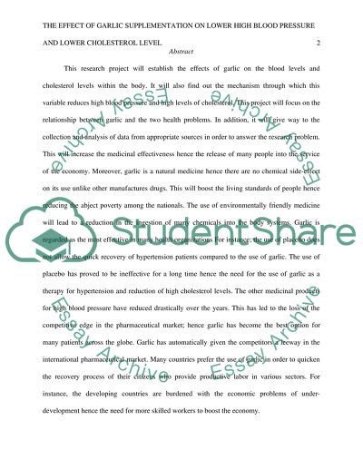 The Effect of Garlic Supplementation on Lower High Blood Pressure