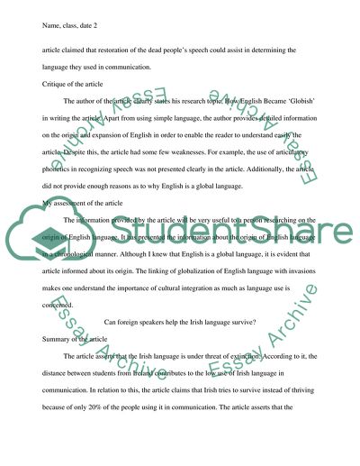 Restoration of Speech from the Dead