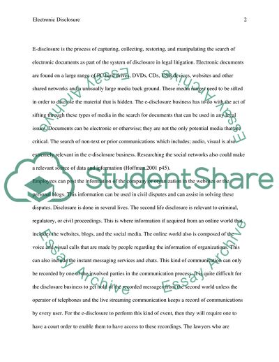 Setting up an Electronic Disclosure Business