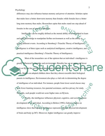 Memory and Attention and Intelligence