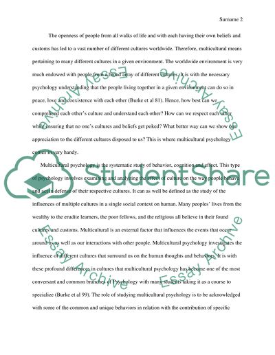 Multicultural Psychology - Current Event Analysis Paper