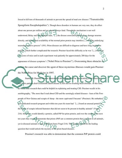 Prusiners Prion Discovery: One Mans Dedication