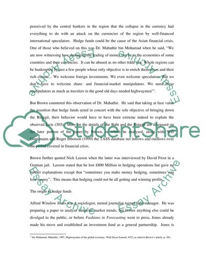 A Critical Review on Hedge Funds Omniscient or Just Plain Wrong by Brown