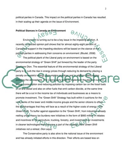 Canadian politics- Position paper