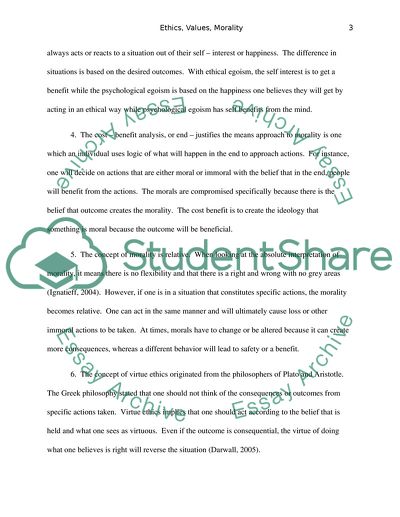 Values and Morality of a Human