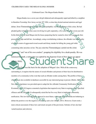 Celebrated Cases: The Megan Kanka Murder