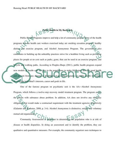 Public Health in My Backyard