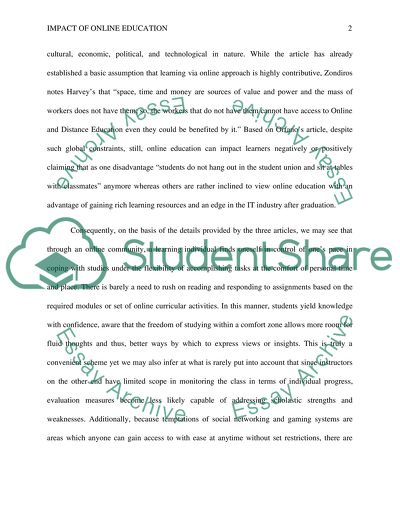 Impact of online eduction