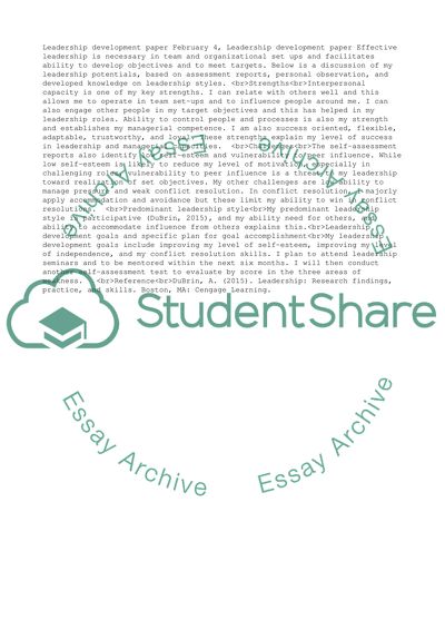 Leadership development paper