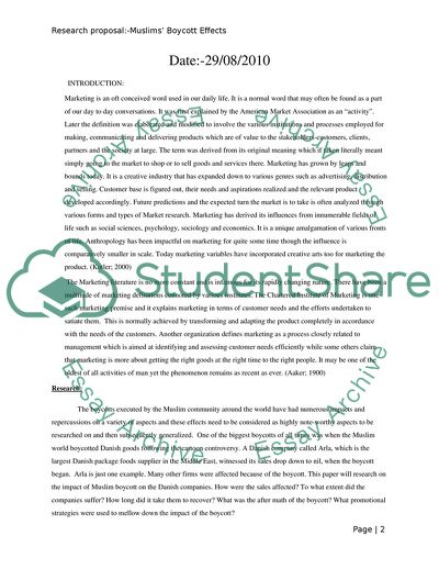 The Effect of Muslims Boycott of Some Products