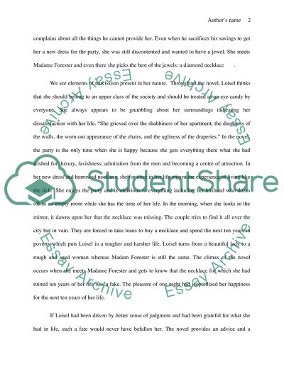 Mathilde Loisel: One Unhappy Woman