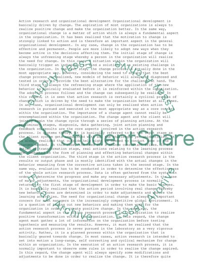 Action research and organizational development