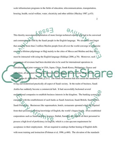 English Language in the Kingdom of Saudi Arabia