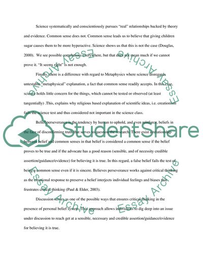 Common Sense and Science