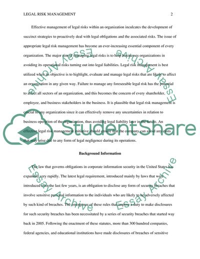 Corporate Legal Risk Management