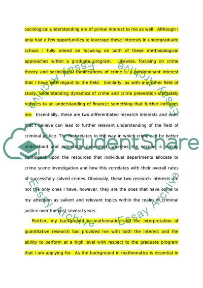 Personal statement for PhD admission