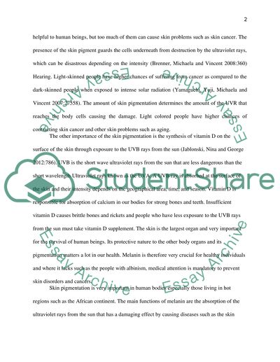 Importance of Human Skin Pigmentations