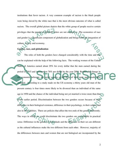 Economics of Gender, Race, and Globalization