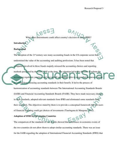 What Other Determinants Could Affect Countrys Decision to Adopt IFRS