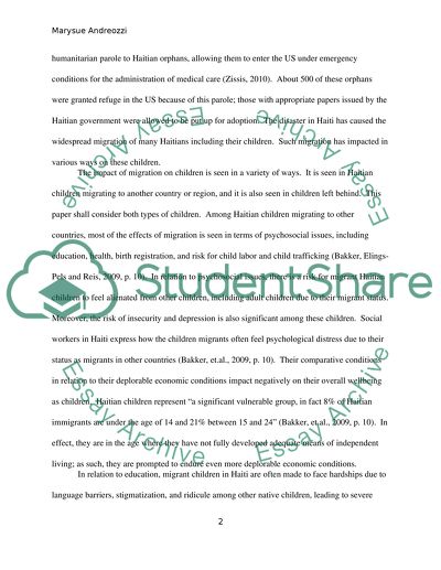 Migration and the Children of Haiti