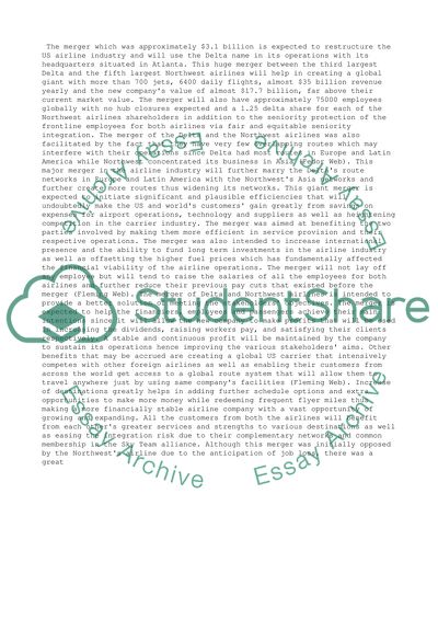 World of Business: Delta Airlines and Northwest Airlines Merger