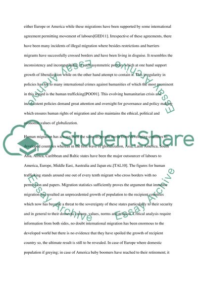 Migration, Globalisation in the United States of America and Europe