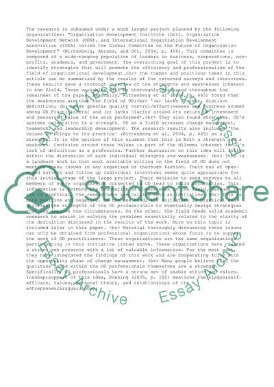 Assessing the Field of Organization Development by Wirtenberg