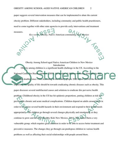 Obesity among school-aged Native American Children in New