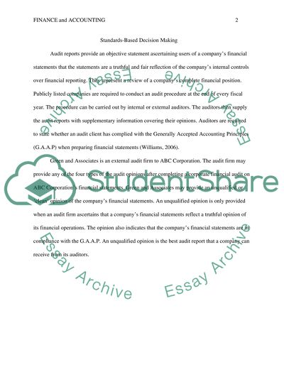 Standards-Based Decision Making