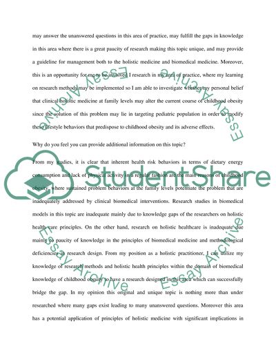 Four Major Questions as to Holistic Medicine Dissertation