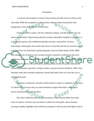 Distinguishing Terrorism from other Forms of Crime