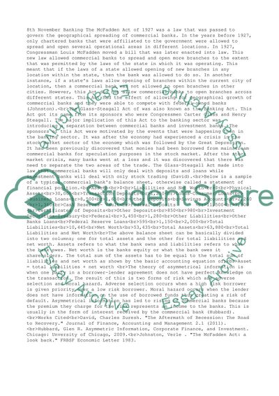 The McFadden Act of 1927 Critique